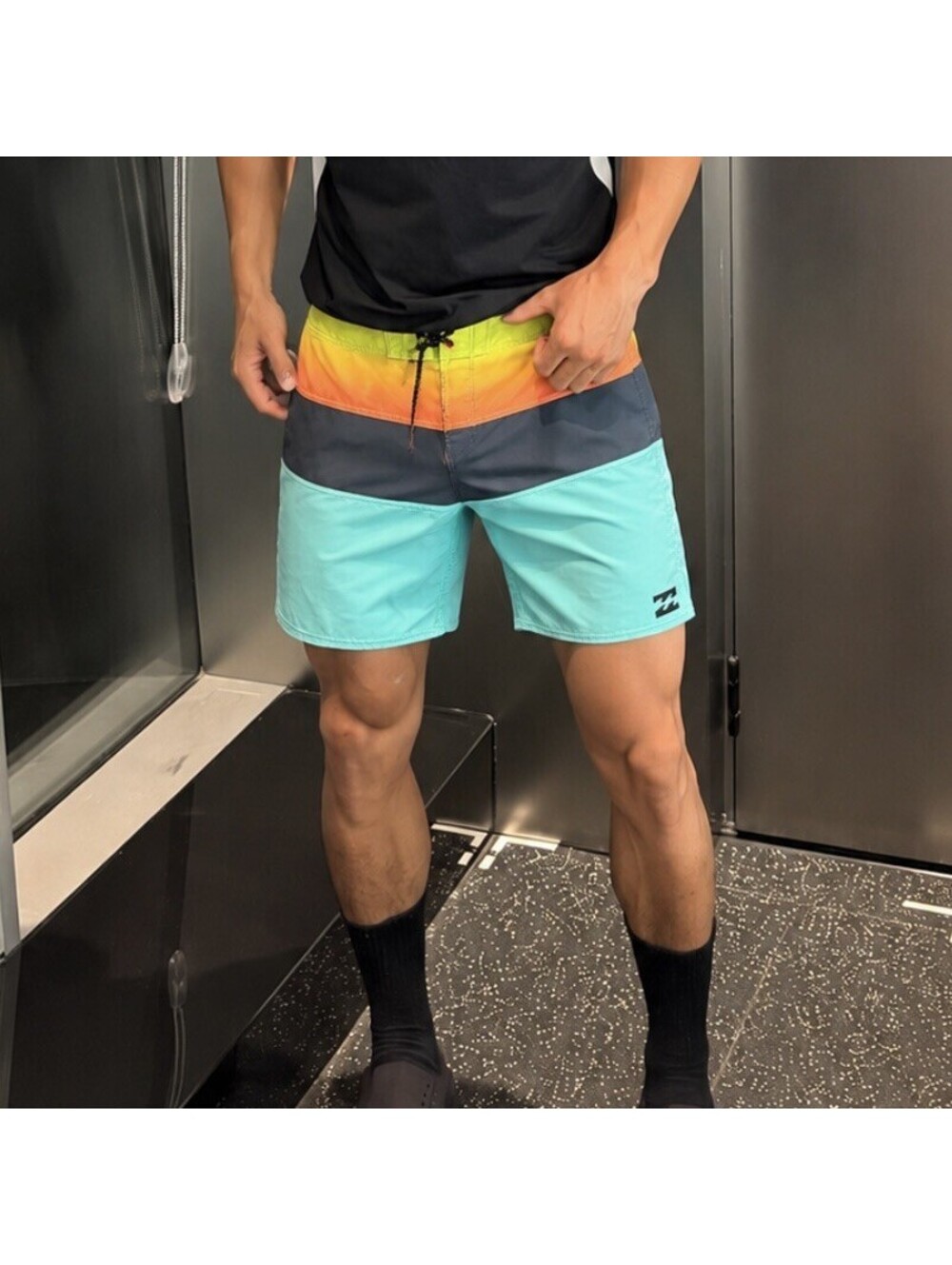 Billabong Platinum × Board ShortsMens 38 Color Block Surf Swim